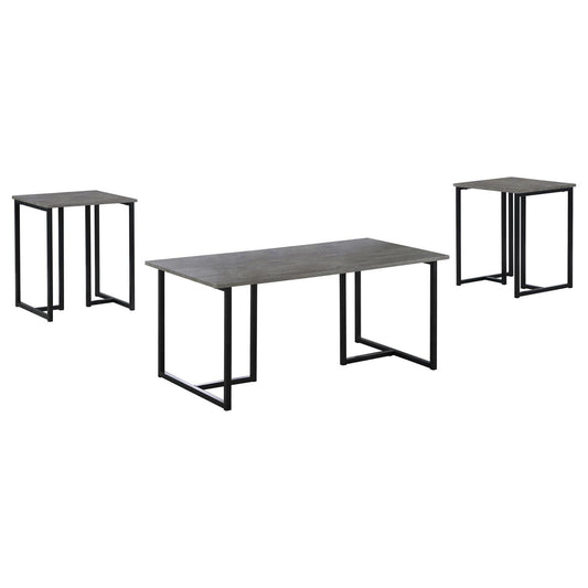 3 Piece Occasional Set With Smooth Top - Gray