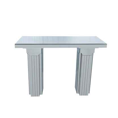 Console Table, Rectangular Entryway Desk For Living Room - Silver