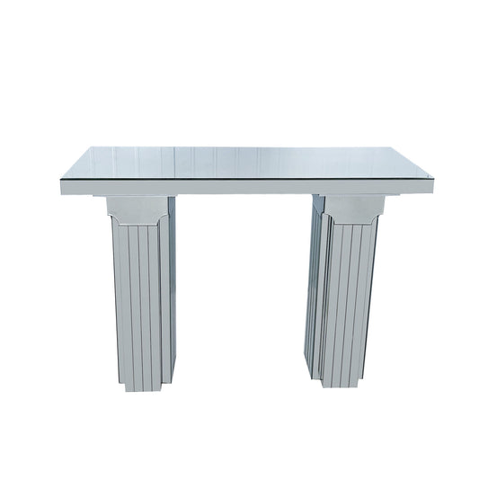 Console Table, Rectangular Entryway Desk For Living Room - Silver