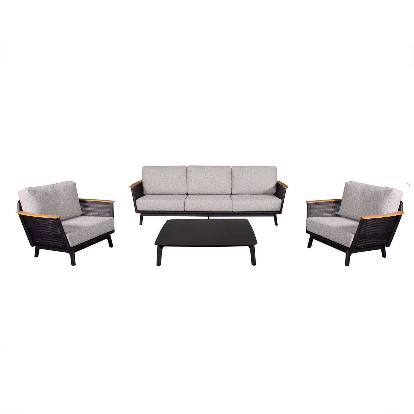 Sofa Set With Armrests - Black