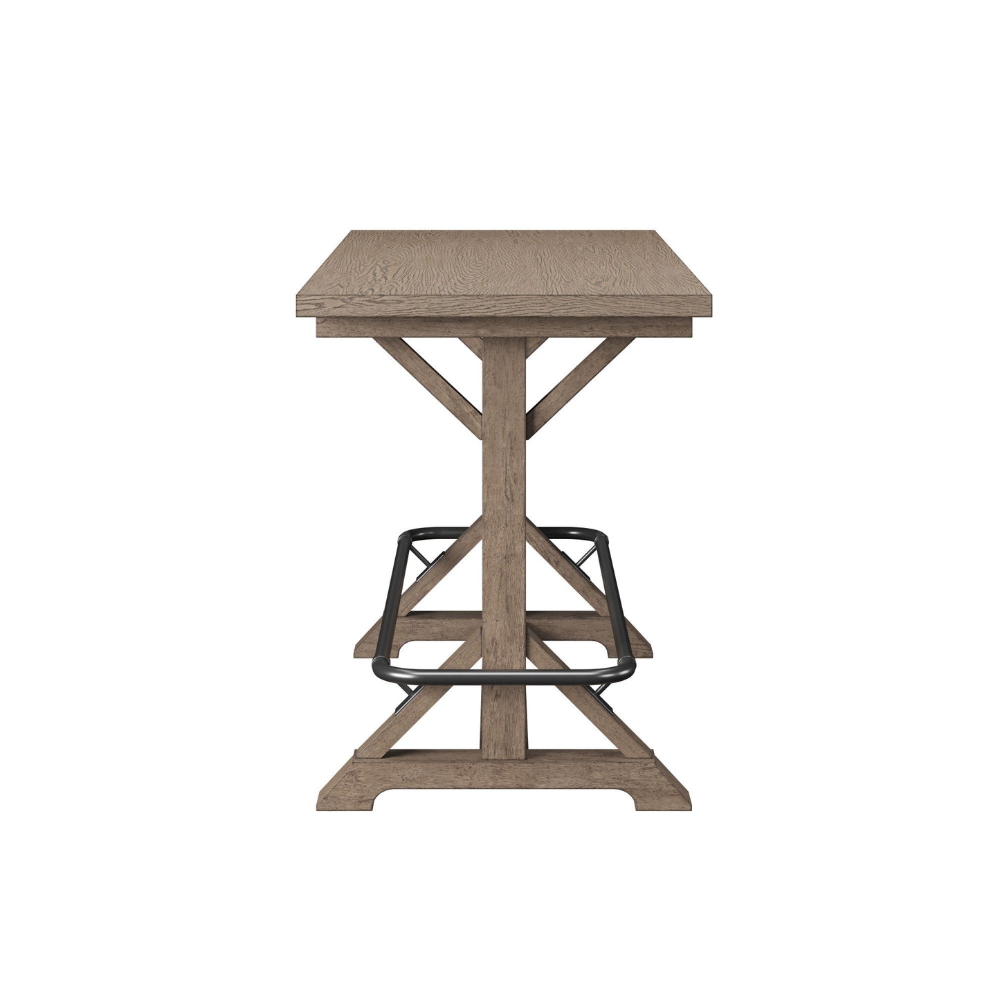 Bar Height Trestle Table - Brown - Solid Wood