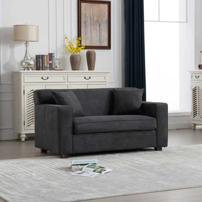 2 In 1 Lounge Chair With 4" Mattress & 2 Throw Pillows - Gray