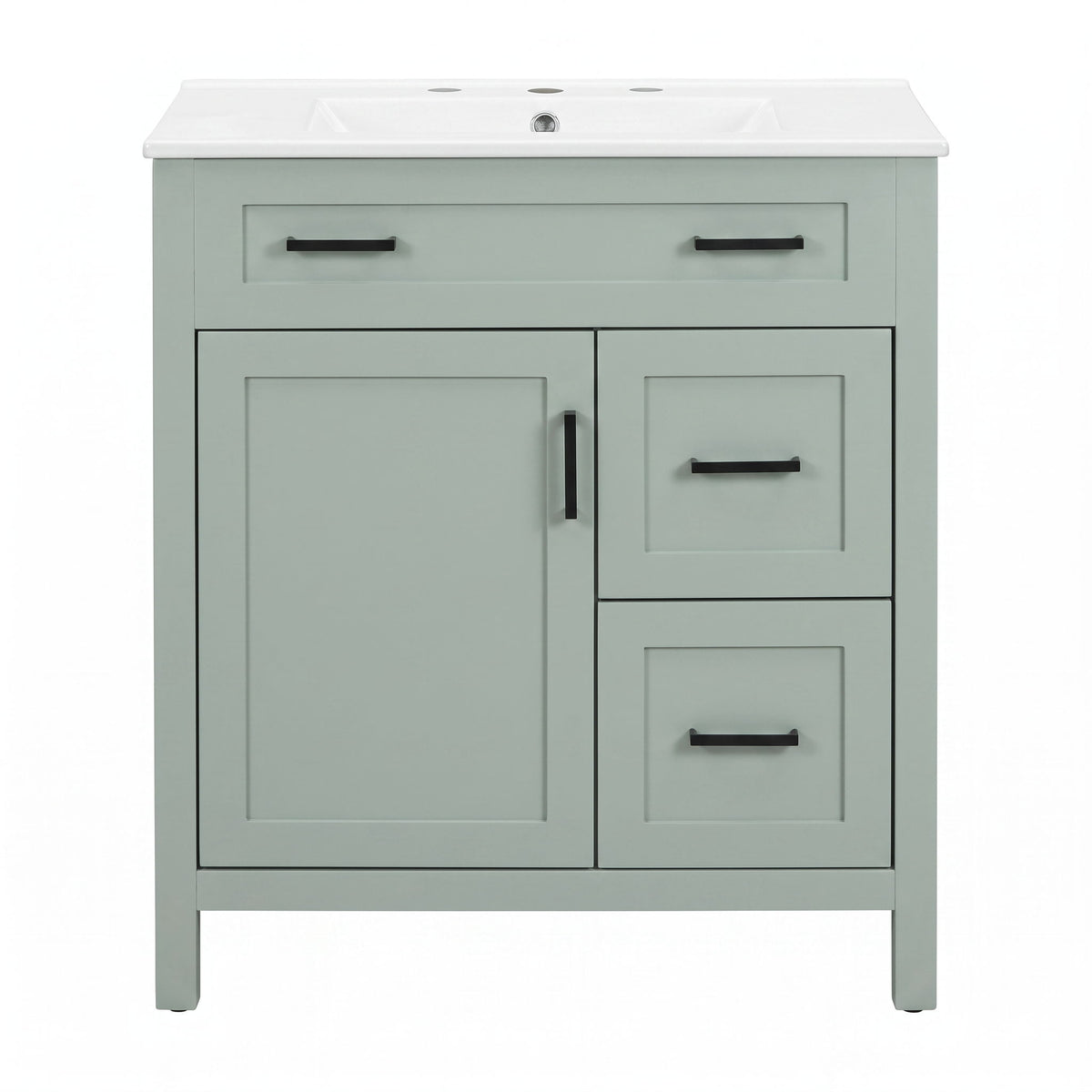 Bathroom Vanity With Sink, 2 Soft Close Drawers, 1 Soft Close Door, Adjustable Shelf