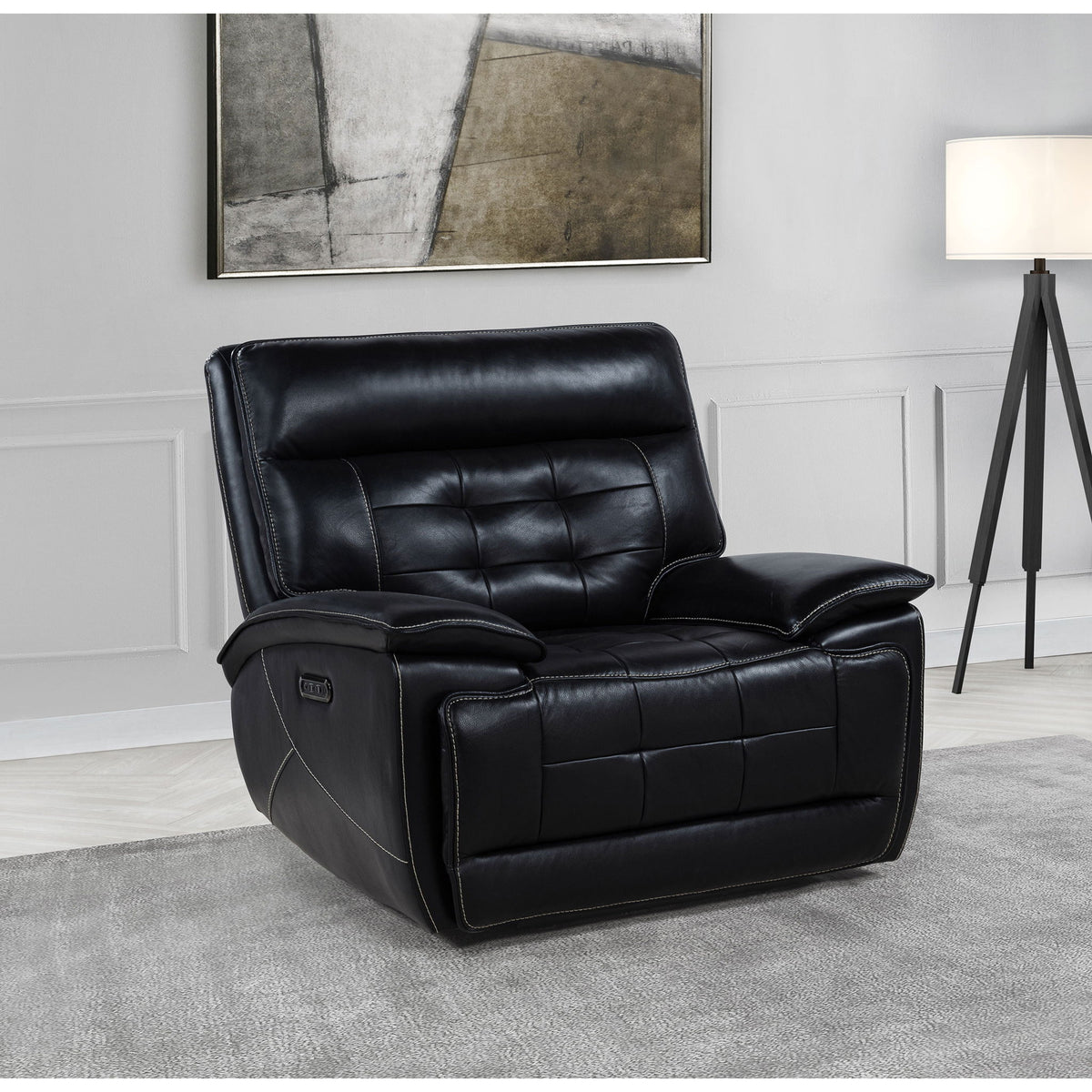 Hayden - Power Recliner With Dual Control, USB Charging Ports - Black