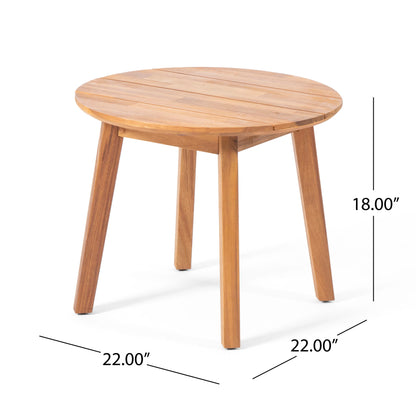 Outdoor Side Table With Slat Top - Brown