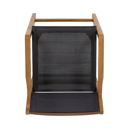 Outdoor Barstool With Woven Wicker And Frame (Set of 2) - Teak