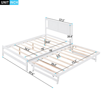 Platform Bed With Adjustable Trundle