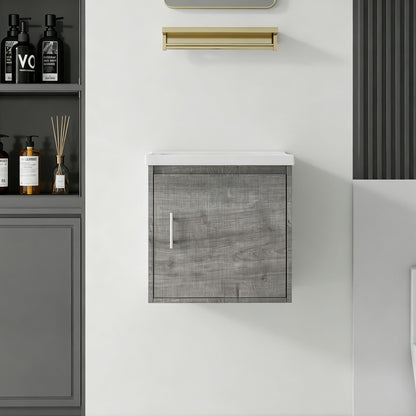 Floating Bathroom Vanity Combo, Wall Mounted Cabinet With Sink & Soft Close Doors For Small Bathrooms