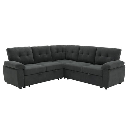 Convertible Sectional Sofa Bed With Pull Out Sleeper And Storage