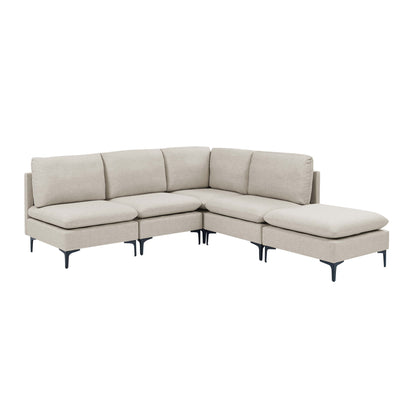 Upholstered Modular Sectional With Tall Legs, Medium Firm Seat