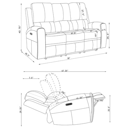 Boyce - Triple Power Reclining Sofa With Independent Headrest