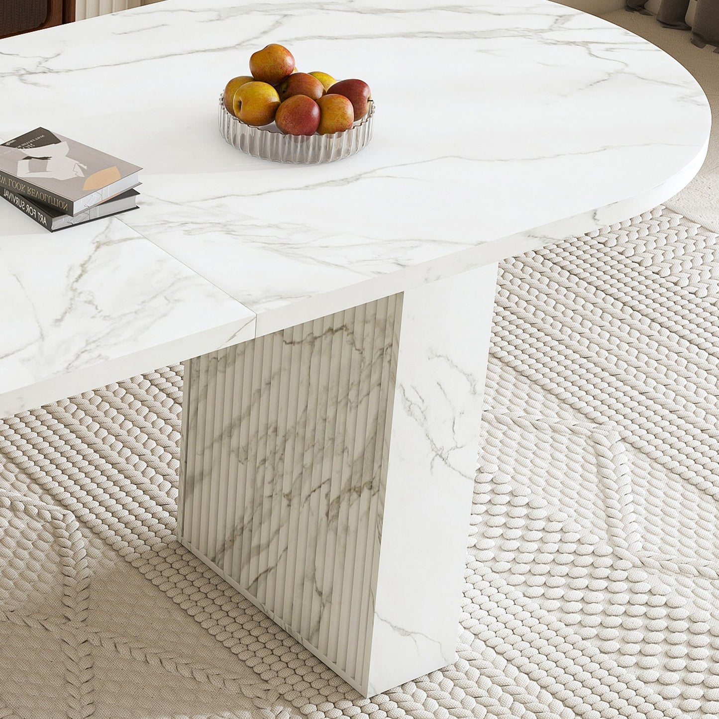Modern Farmhouse Oval Dining Table With Slim Base