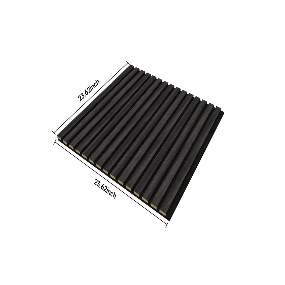 Acoustic Panels With Strip Design, Sound Absorbing Wall & Ceiling Panels (Set of 4) - Matt Black