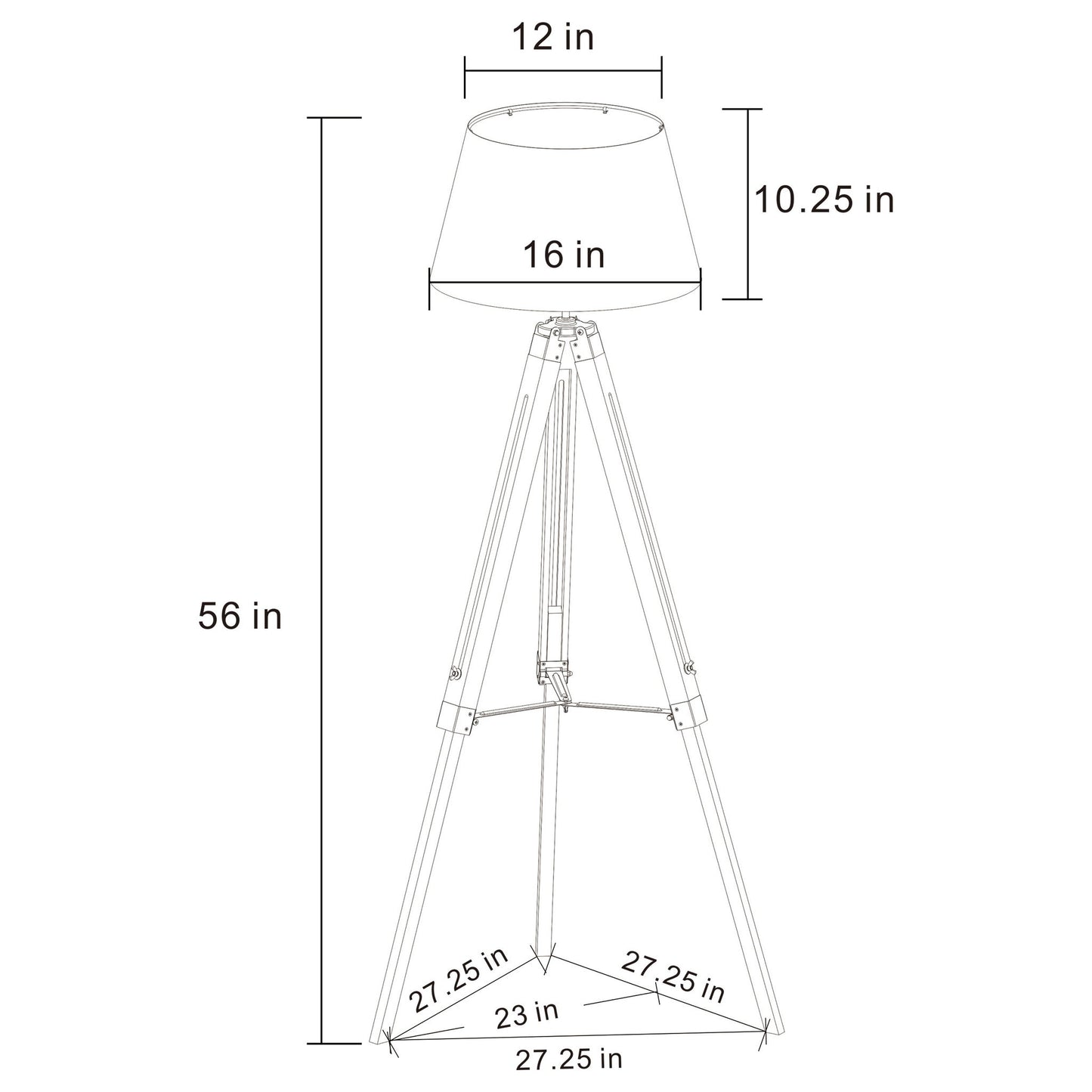 Hannah - Floor Lamp With Tripod Base - Gray