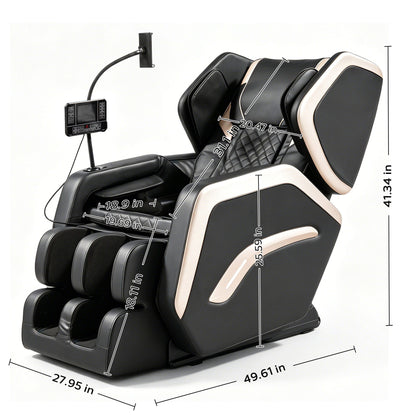 Zero Gravity Massage Chair Recliner With 10 Massage Heads And Full Body Air Pressure - Black