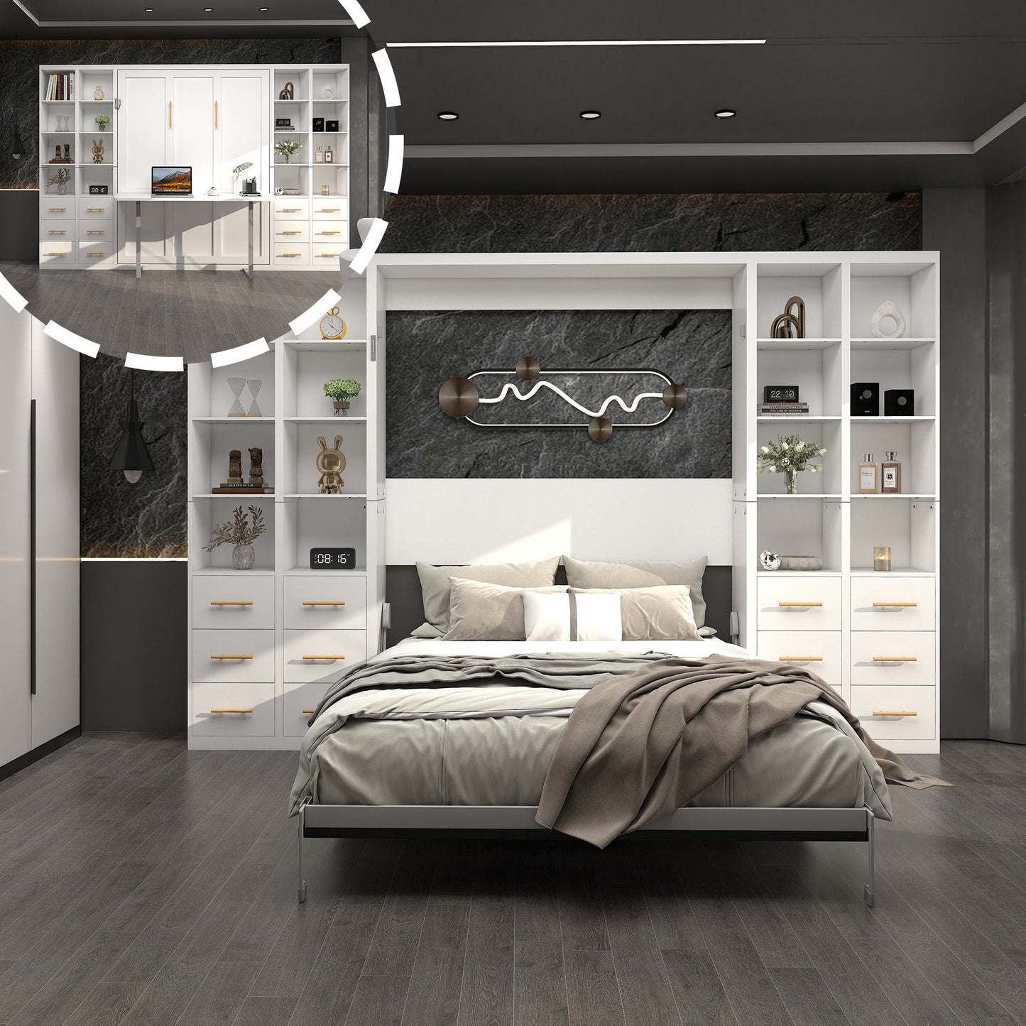 Multifunctional Vertical Murphy Wall Bed