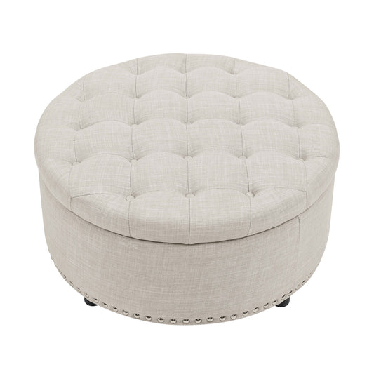 Tufted Storage Ottoman With Upholstery