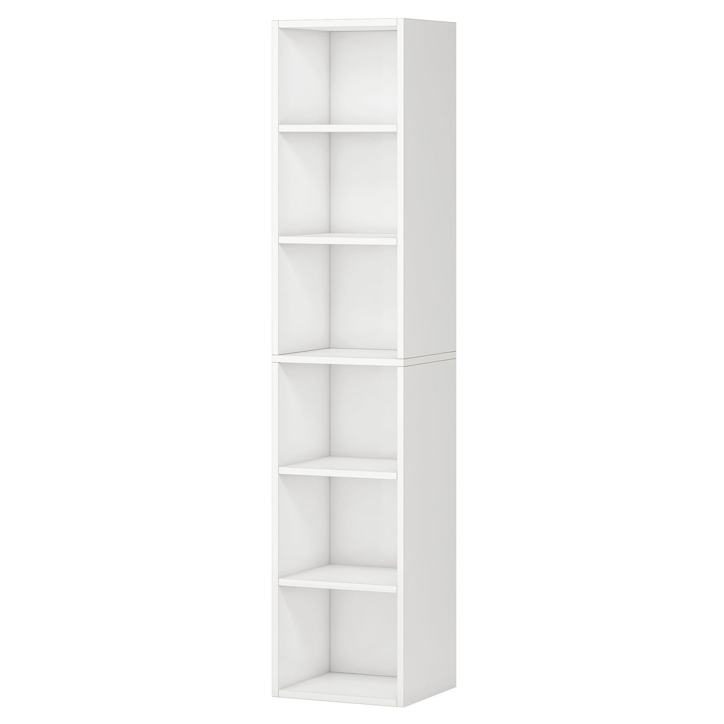 6 Tier Narrow Corner Cube Bookcase Storage, Freestanding Shelf With Open Cubes For Living Room