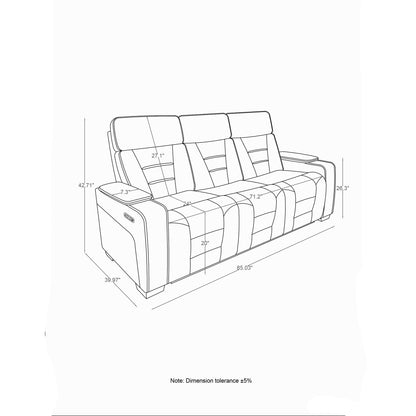 Austin - 3 Piece Reclining Sofa And Loveseat With Storage Arms - Gray