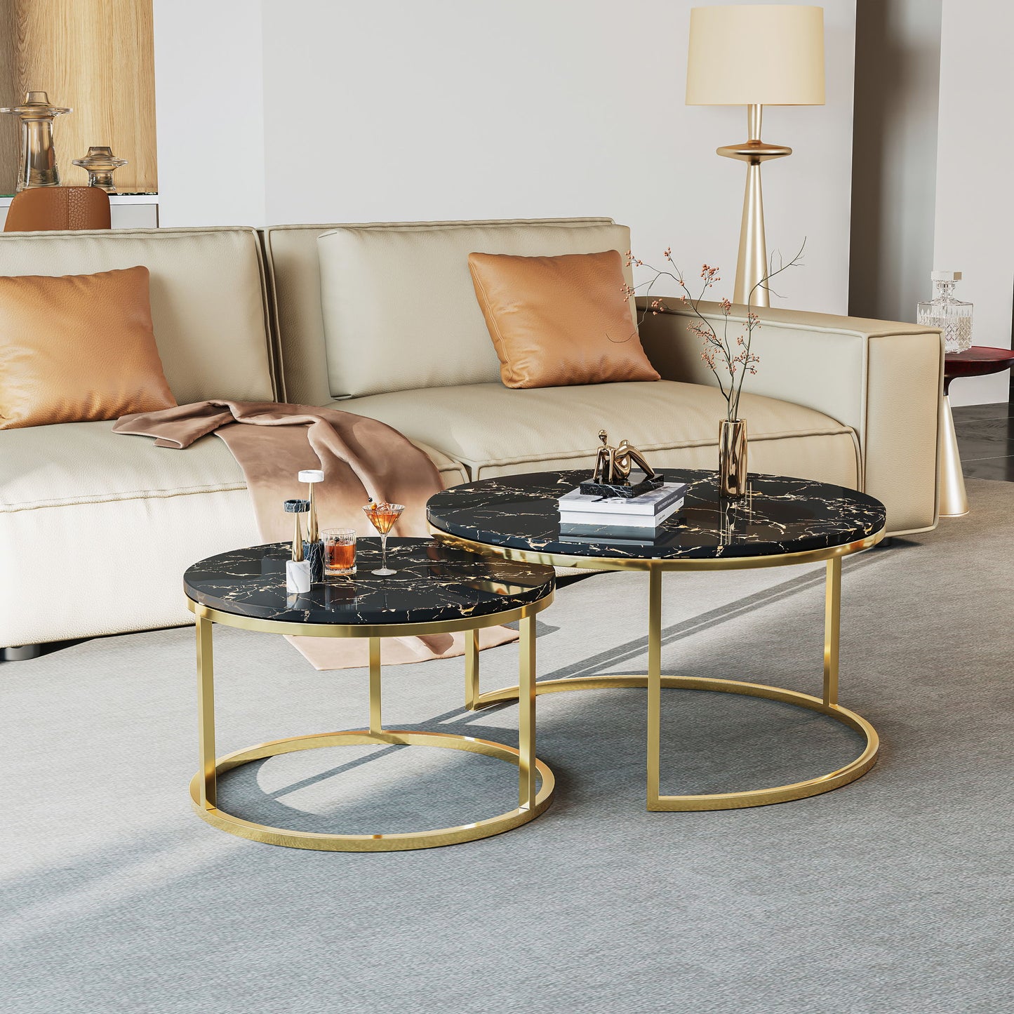 2 Piece Nesting Coffee Table Set For Living Room