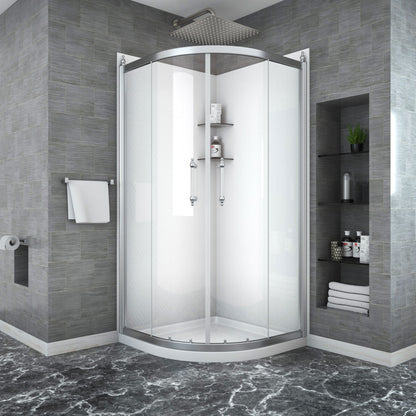 Framed Tub Shower Enclosure With Clear Tempered Glass