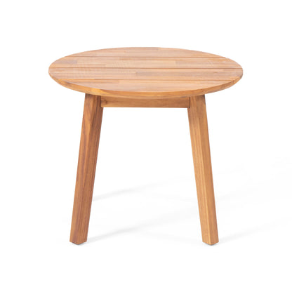 Outdoor Side Table With Slat Top - Brown