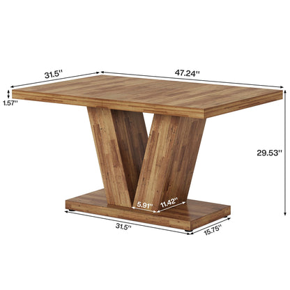 Dining Table With Pedestal Base For 4 - 6 People
