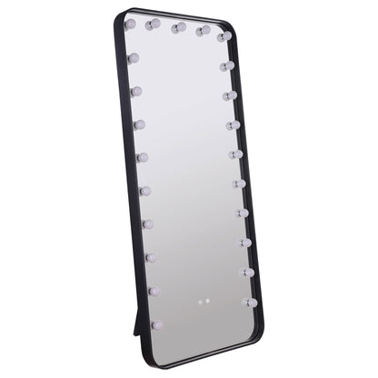 Villancourt - LED Standing Mirror With Speakers - Black