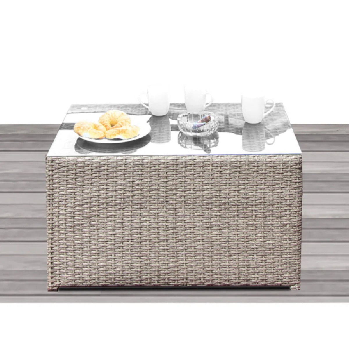 4 Person Outdoor Sofa Set With Cushions, Rustproof, 8 Piece - Gray Mix