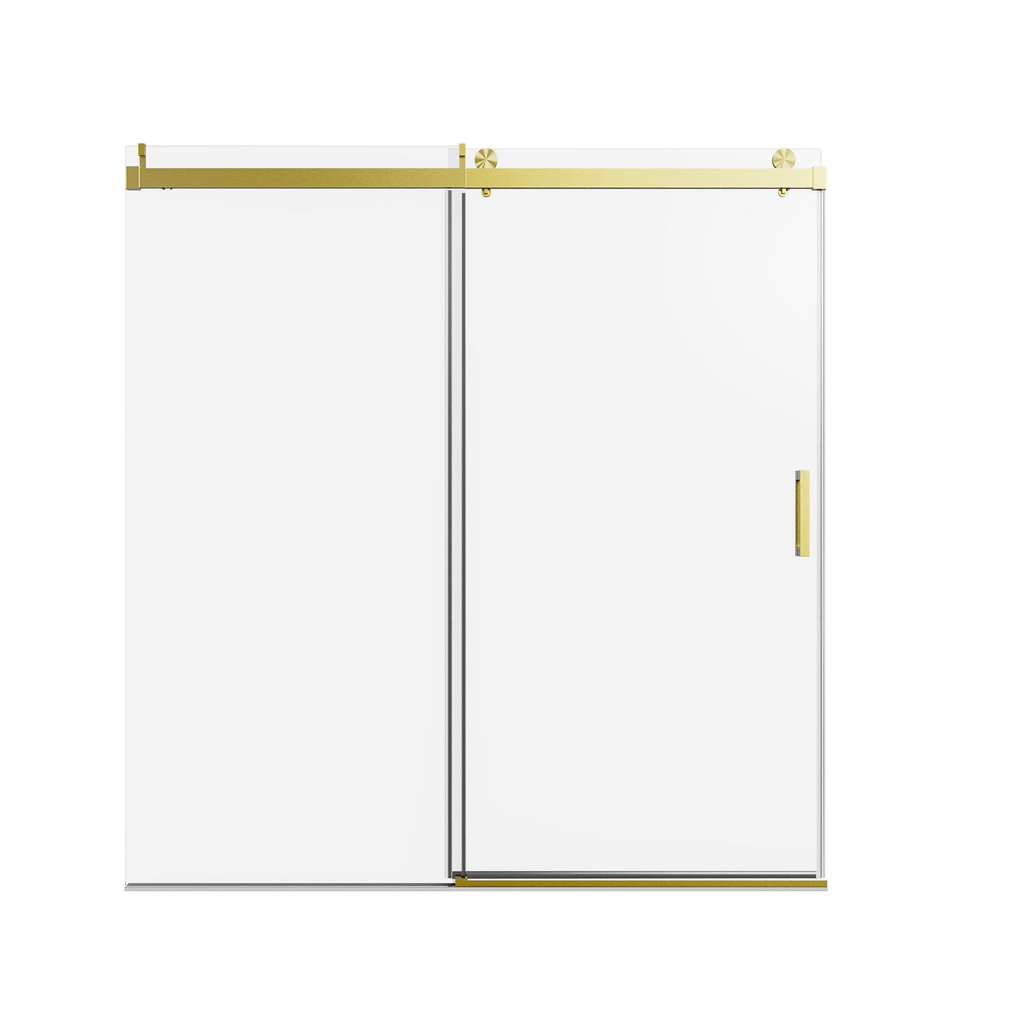 Frameless Sliding Shower Door With Soft- Close, 3 / 8" Tempered Glass