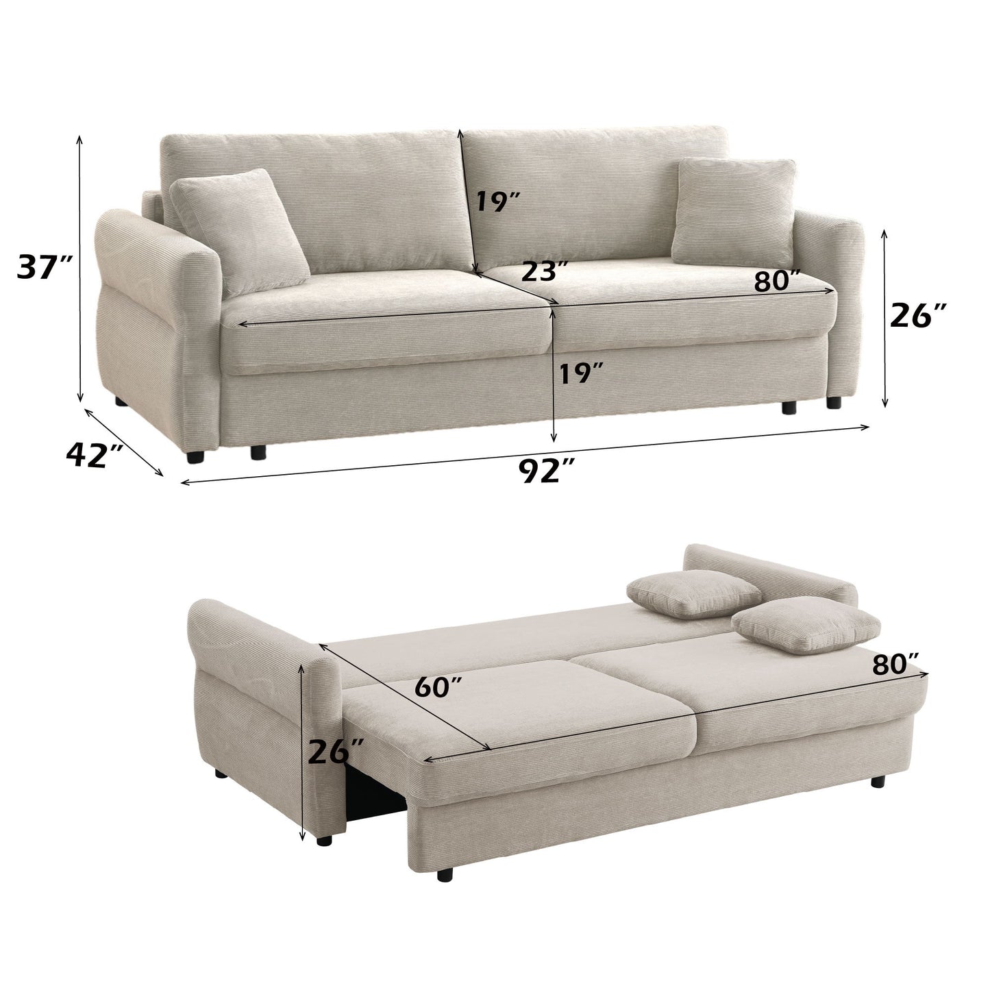 Haran - Pull Out Sleeper Sofa With Storage