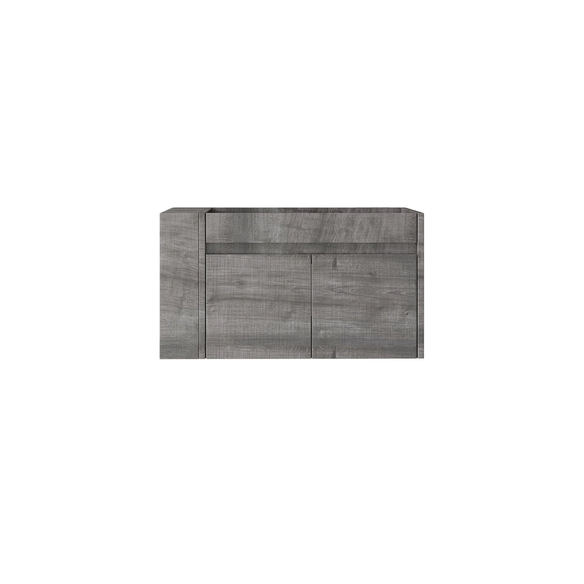 Floating Bathroom Vanity Cabinet, Soft Close Double Drawers, Open Side Storage, Wall Mounted, Cabinet Only