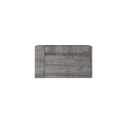 Floating Bathroom Vanity Cabinet, Soft Close Double Drawers, Open Side Storage, Wall Mounted, Cabinet Only