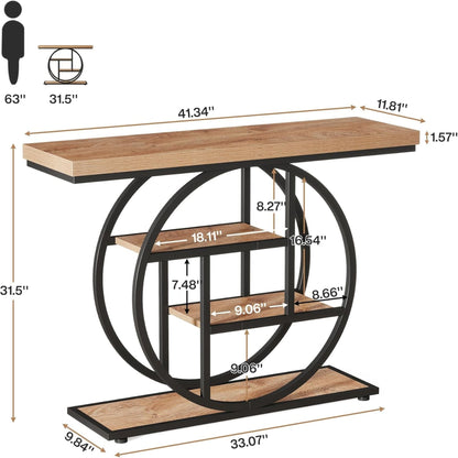 Console Table With 4 Tier Design For Living Hallway