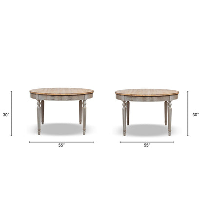 Colette - Round Dining Table - Blue / Gray