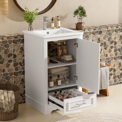 20" Bathroom Vanity With Sink, 1 Drawer, Freestanding Single Set