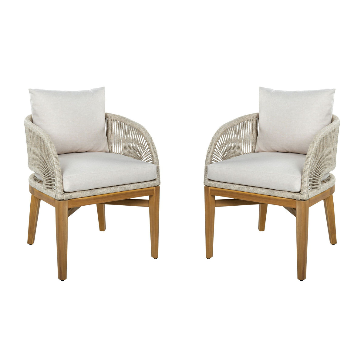 Outdoor Dining Chairs With Cushion (Set of 2)