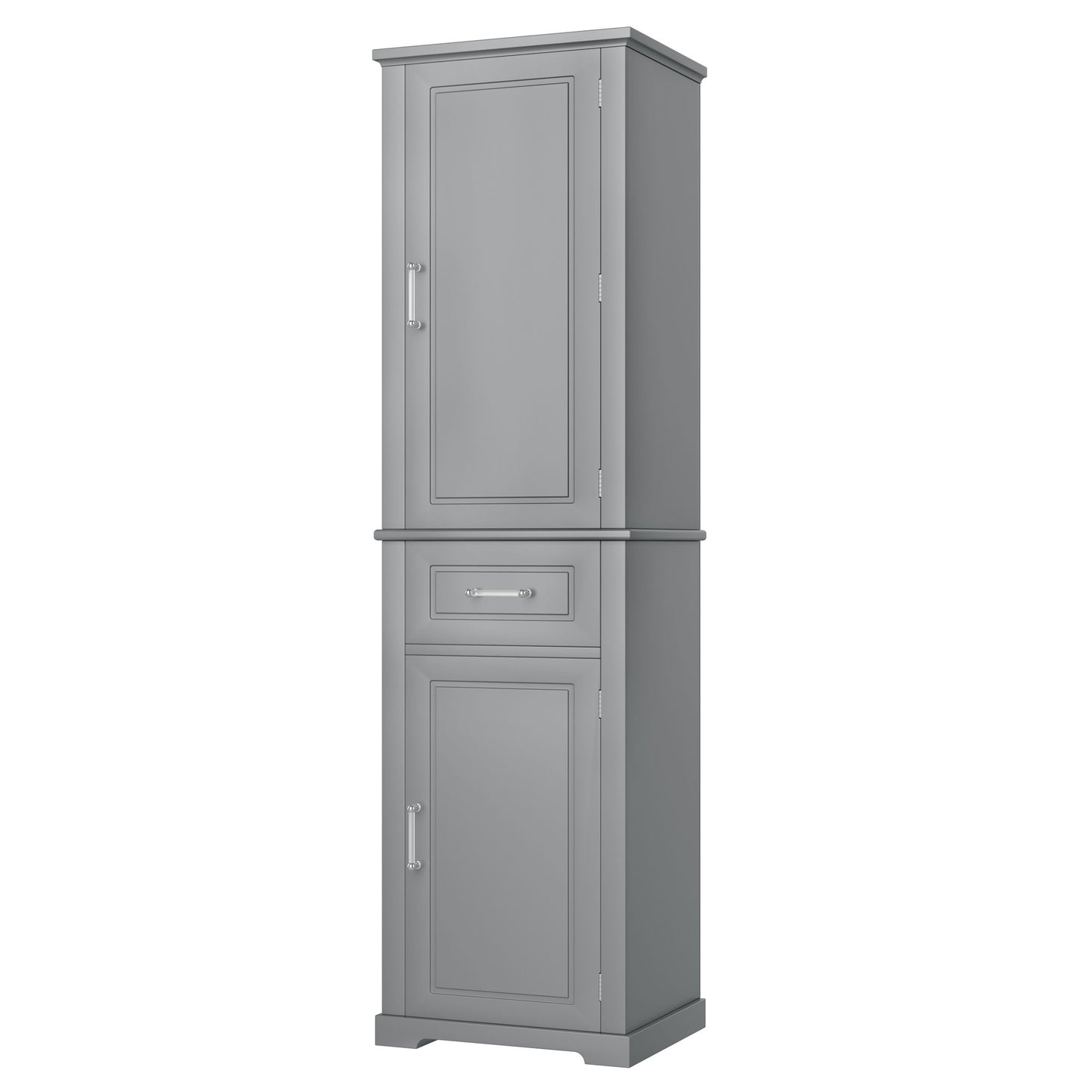 Tall Freestanding Bathroom Storage Cabinet With Adjustable Shelf, 2 Door Design