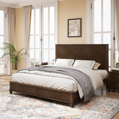 Platform Bed Frame With Tall Headboard
