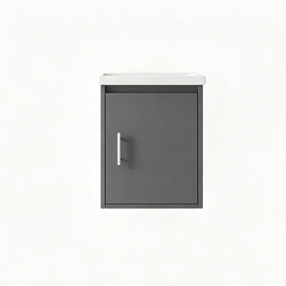Floating Bathroom Vanity Combo, Wall Mounted Cabinet With Sink & Soft Close Doors For Small Bathrooms
