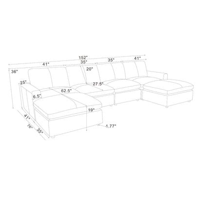 Upholstered Large Seating Modular Sectional