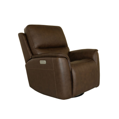 Henry - Power Swivel Gliding Recliner With Power Headrest, Lumbar, Heat & Massage