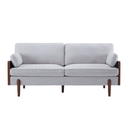 Mid Century Moderne Sofa With Wood Sides
