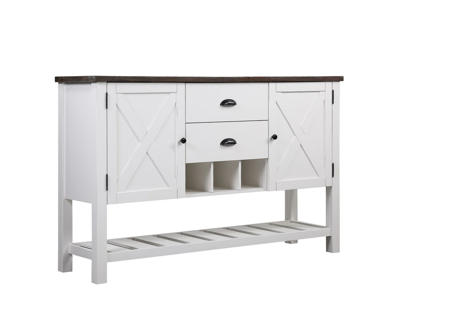2 Drawer Server - Brown / White