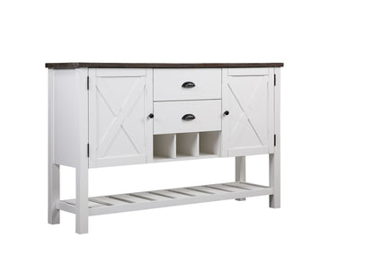 2 Drawer Server - Brown / White