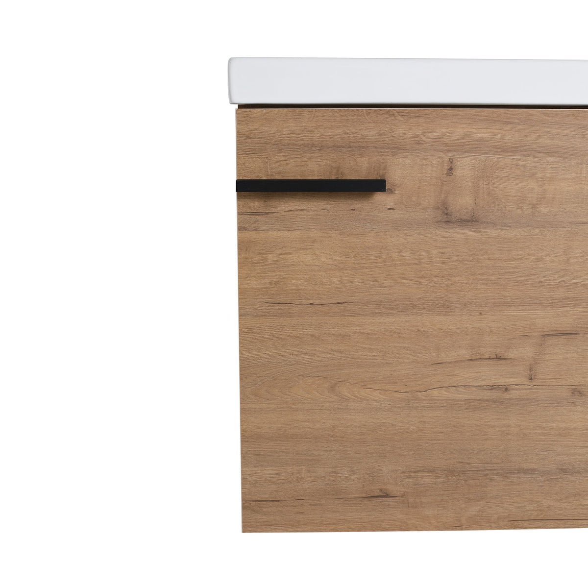 18" Wall Mounted Bathroom Vanity With Sink, Compact Design For Small Bathrooms - Imitative Oak