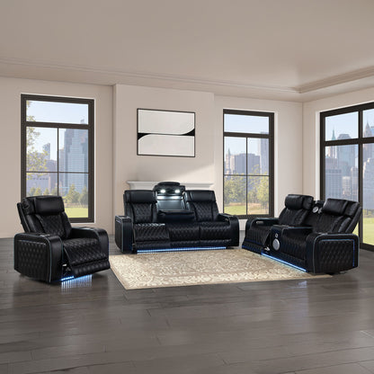Electra - Power Reclining Set With Power Headrests, Massage And LED Lighting