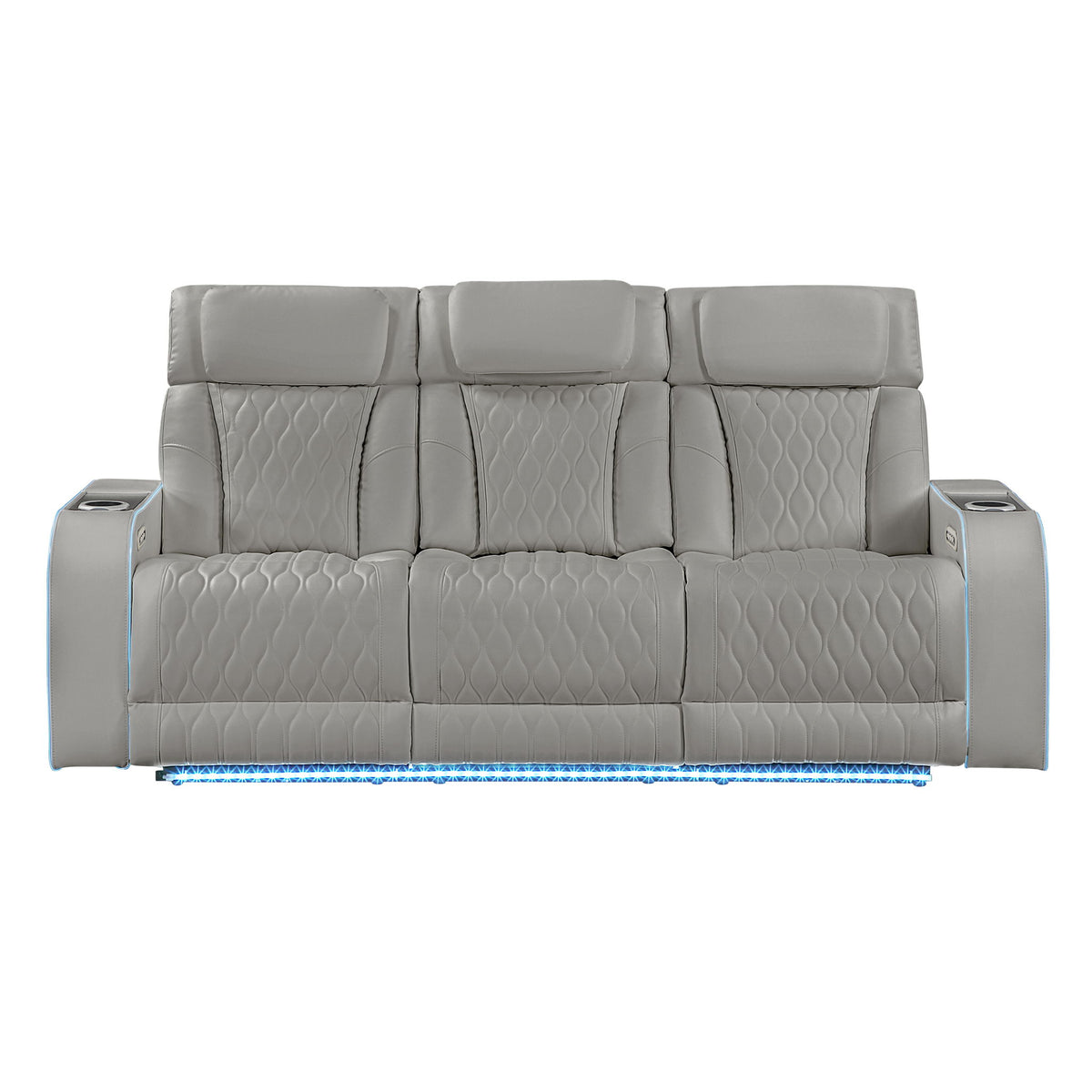 Electra - Power Reclining Sofa With Power Headrests, Drop Down Table, Reading Light, Massage, LED Lighting And USB Control