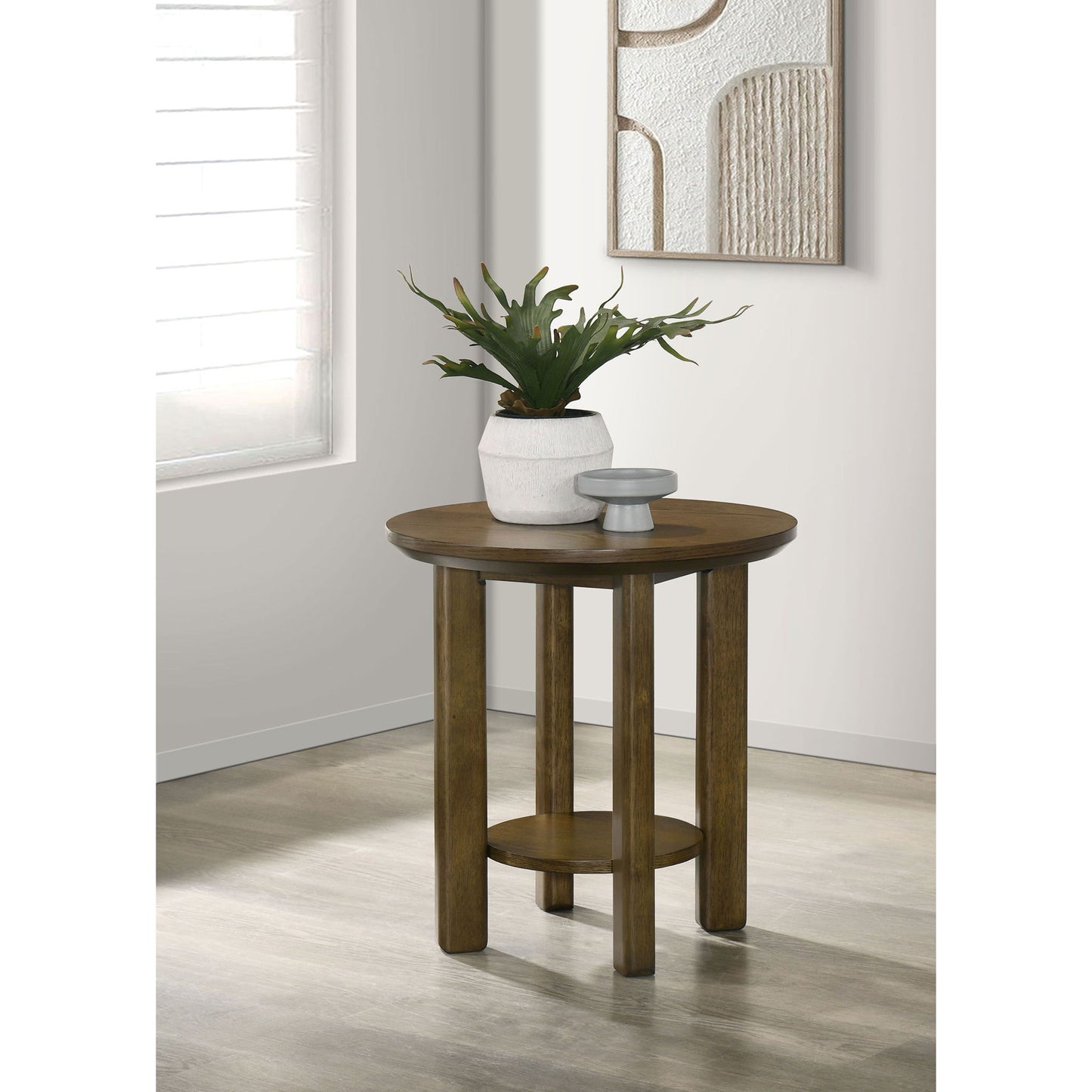 Crispin - Round Table With Lower Shelf