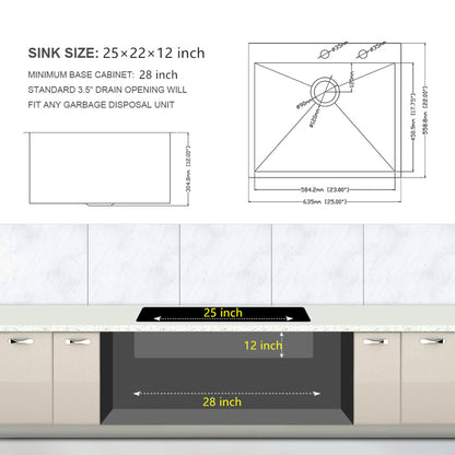 Stainless Steel Drop In Kitchen Sink, Topmount